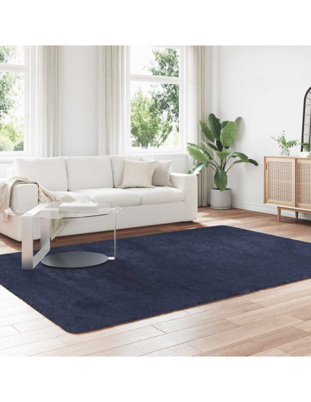 Tappeto Shaggy a Pelo Lungo NAVARRA Blu Marino 200x290 cm