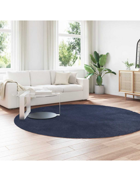 Tappeto Shaggy a Pelo Lungo NAVARRA Blu Marino 240x240 cm