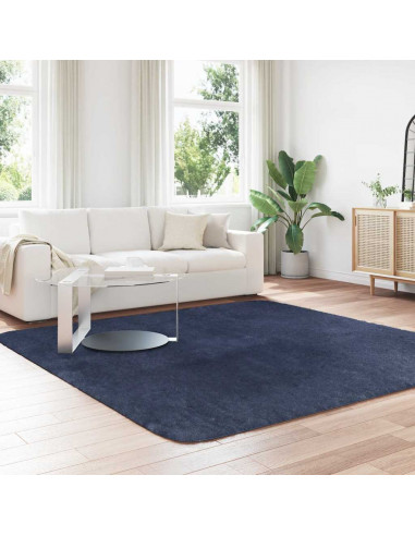 Tappeto Shaggy a Pelo Lungo NAVARRA Blu Marino 240x240 cm