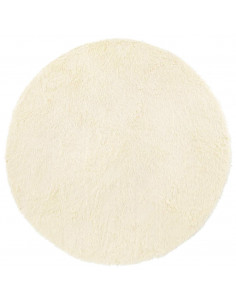 Tappeto Shaggy a Pelo Lungo NAVARRA Crema 100x100 cm poliestere 2