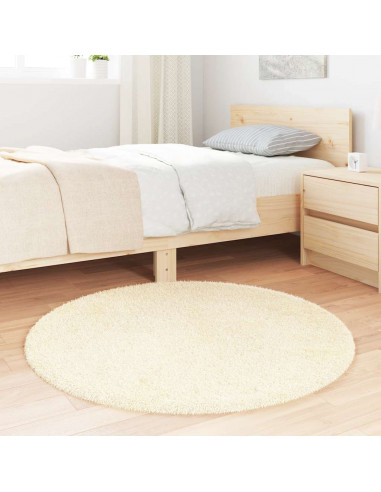 Tappeto Shaggy a Pelo Lungo NAVARRA Crema 100x100 cm poliestere