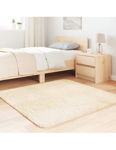 Tappeto Shaggy a Pelo Lungo NAVARRA Crema 120x120 cm poliestere