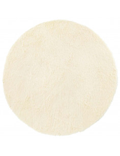 Tappeto Shaggy a Pelo Lungo NAVARRA Crema 120x120 cm poliestere 2