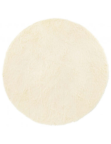 Tappeto Shaggy a Pelo Lungo NAVARRA Crema 120x120 cm poliestere