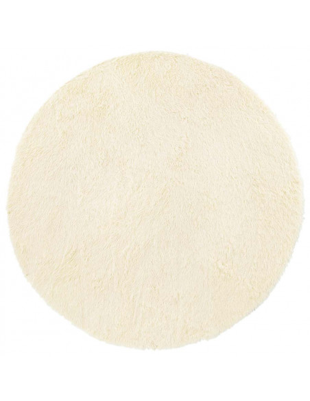 Tappeto Shaggy a Pelo Lungo NAVARRA Crema 120x120 cm poliestere