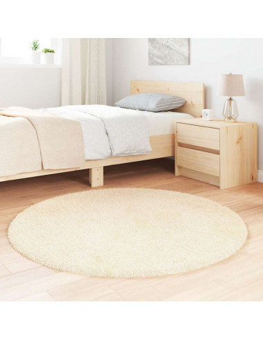 Tappeto Shaggy a Pelo Lungo NAVARRA Crema 120x120 cm poliestere