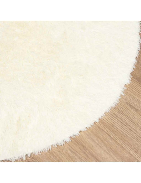 Tappeto Shaggy a Pelo Lungo NAVARRA Crema 120x120 cm poliestere