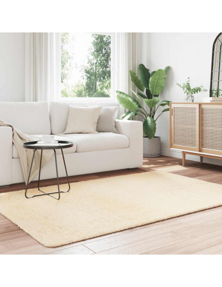 Tappeto Shaggy a Pelo Lungo NAVARRA Crema 130x200 cm poliestere