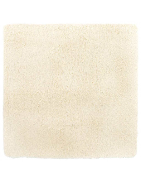 Tappeto Shaggy a Pelo Lungo NAVARRA Crema 160x160 cm poliestere