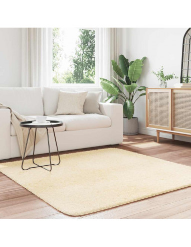 Tappeto Shaggy a Pelo Lungo NAVARRA Crema 160x160 cm poliestere