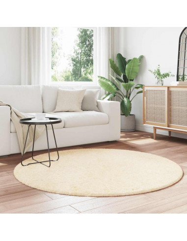 Tappeto Shaggy a Pelo Lungo NAVARRA Crema 160x160 cm poliestere
