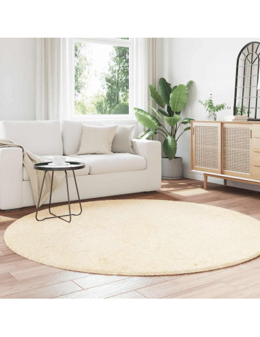 Tappeto Shaggy a Pelo Lungo NAVARRA Crema 200x200 cm poliestere