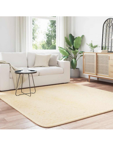 Tappeto Shaggy a Pelo Lungo NAVARRA Crema 200x200 cm poliestere