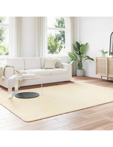 Tappeto Shaggy a Pelo Lungo NAVARRA Crema 200x290 cm poliestere