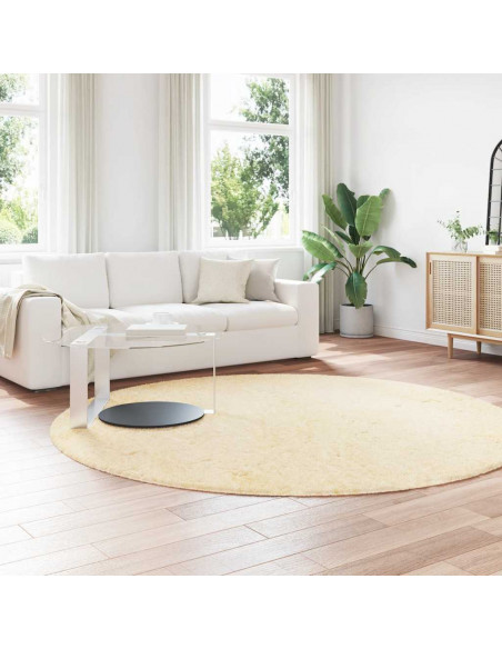 Tappeto Shaggy a Pelo Lungo NAVARRA Crema 240x240 cm poliestere