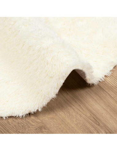 Tappeto Shaggy a Pelo Lungo NAVARRA Crema 240x240 cm poliestere