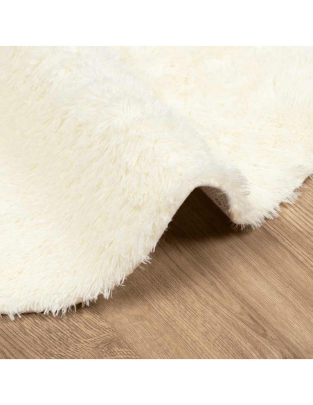Tappeto Shaggy a Pelo Lungo NAVARRA Crema 240x240 cm poliestere