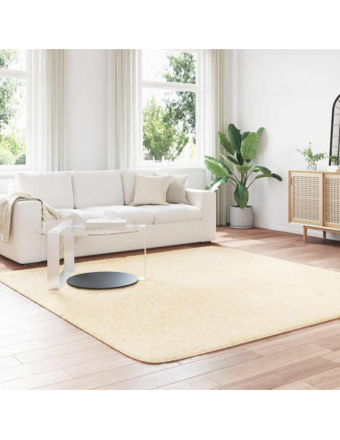 Tappeto Shaggy a Pelo Lungo NAVARRA Crema 240x240 cm poliestere