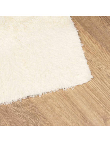 Tappeto Shaggy a Pelo Lungo NAVARRA Crema 240x240 cm poliestere
