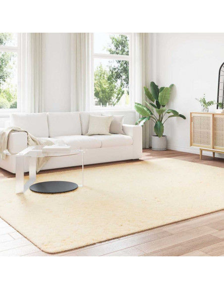 Tappeto Shaggy a Pelo Lungo NAVARRA Crema 240x340 cm poliestere