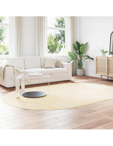 Tappeto Shaggy a Pelo Lungo NAVARRA Crema 300x200 cm poliestere
