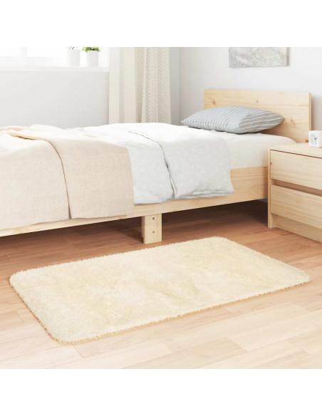Tappeto Shaggy a Pelo Lungo NAVARRA Crema 60x100 cm poliestere