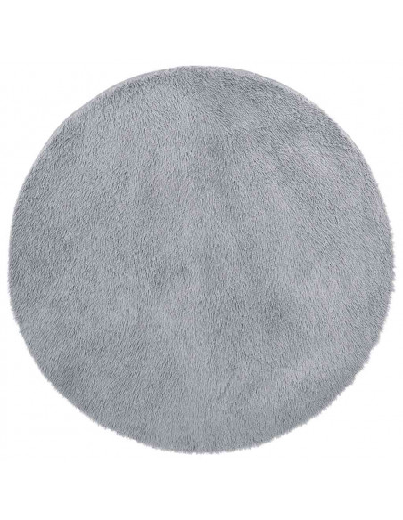 Tappeto Shaggy a Pelo Lungo NAVARRA Grigio Argento 100x100cm