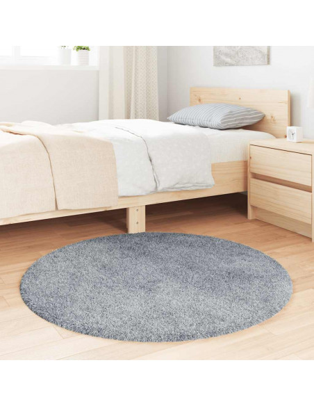 Tappeto Shaggy a Pelo Lungo NAVARRA Grigio Argento 100x100cm