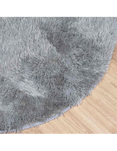 Tappeto Shaggy a Pelo Lungo NAVARRA Grigio Argento 100x100cm