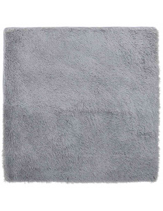 Tappeto Shaggy a Pelo Lungo NAVARRA Grigio Argento 120x120cm 2