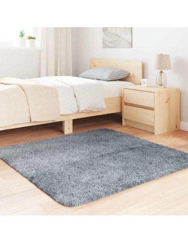Tappeto Shaggy a Pelo Lungo NAVARRA Grigio Argento 120x120cm