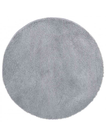 Tappeto Shaggy a Pelo Lungo NAVARRA Grigio Argento 120x120cm
