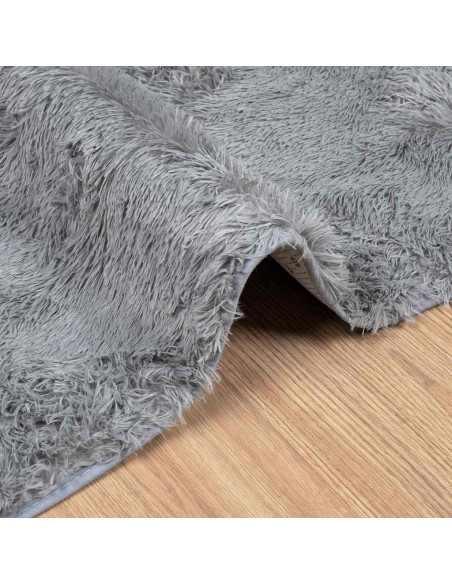 Tappeto Shaggy a Pelo Lungo NAVARRA Grigio Argento 120x170cm