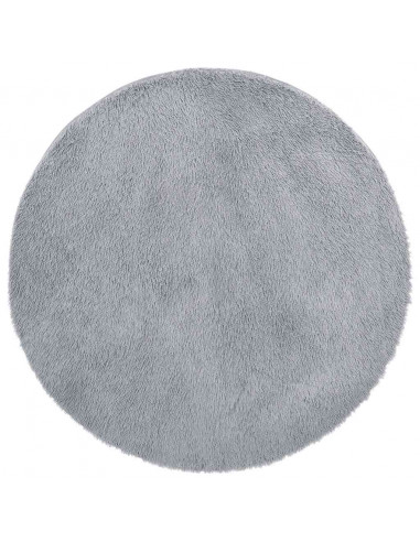 Tappeto Shaggy a Pelo Lungo NAVARRA Grigio Argento 160x160cm