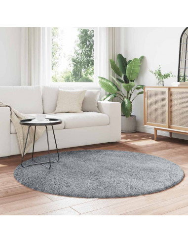Tappeto Shaggy a Pelo Lungo NAVARRA Grigio Argento 160x160cm