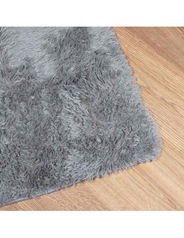 Tappeto Shaggy a Pelo Lungo NAVARRA Grigio Argento 200x200cm
