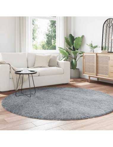Tappeto Shaggy a Pelo Lungo NAVARRA Grigio Argento 200x200cm