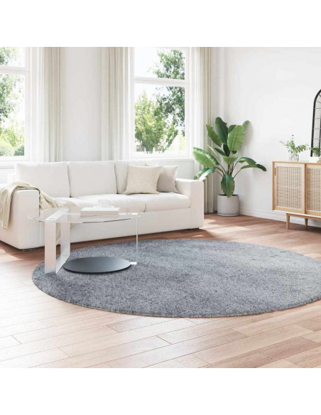 Tappeto Shaggy a Pelo Lungo NAVARRA Grigio Argento 240x240cm