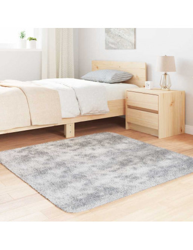 Tappeto Shaggy a Pelo Lungo NAVARRA Grigio Chiaro 120x120 cm