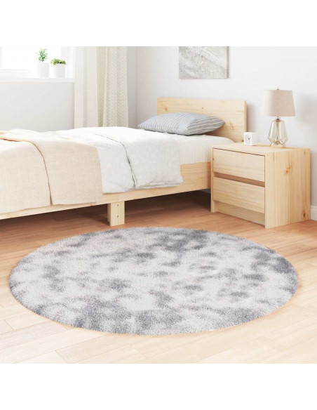 Tappeto Shaggy a Pelo Lungo NAVARRA Grigio Chiaro 120x120 cm