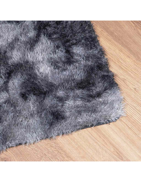 Tappeto Shaggy a Pelo Lungo NAVARRA Grigio Scuro 120x120 cm