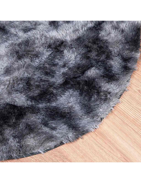 Tappeto Shaggy a Pelo Lungo NAVARRA Grigio Scuro 120x120 cm