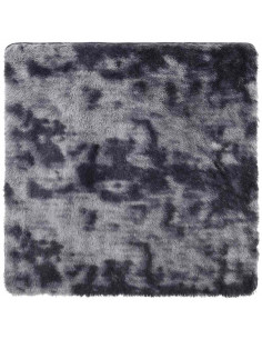 Tappeto Shaggy a Pelo Lungo NAVARRA Grigio Scuro 160x160 cm 2
