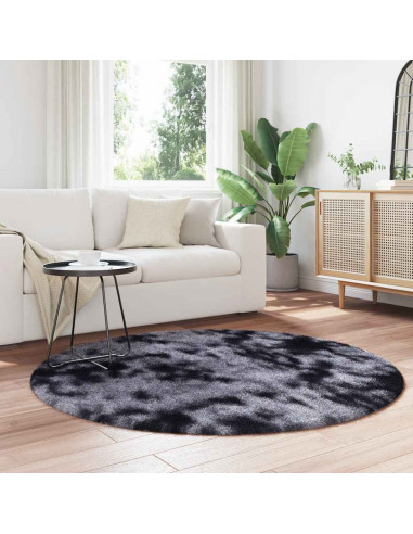 Tappeto Shaggy a Pelo Lungo NAVARRA Grigio Scuro 160x160 cm