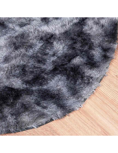 Tappeto Shaggy a Pelo Lungo NAVARRA Grigio Scuro 160x160 cm