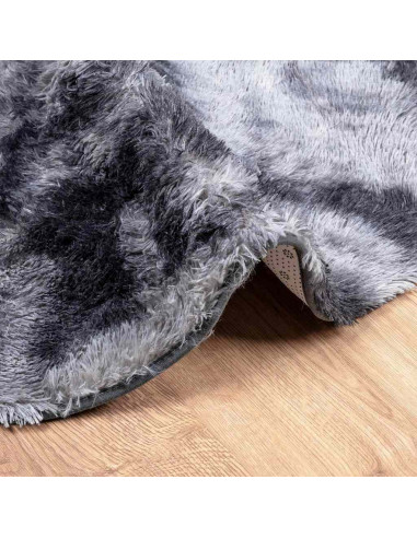 Tappeto Shaggy a Pelo Lungo NAVARRA Grigio Scuro 160x160 cm
