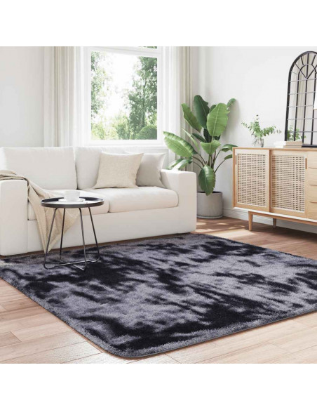 Tappeto Shaggy a Pelo Lungo NAVARRA Grigio Scuro 200x200 cm