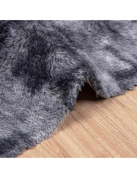 Tappeto Shaggy a Pelo Lungo NAVARRA Grigio Scuro 200x200 cm
