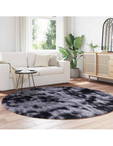 Tappeto Shaggy a Pelo Lungo NAVARRA Grigio Scuro 200x200 cm