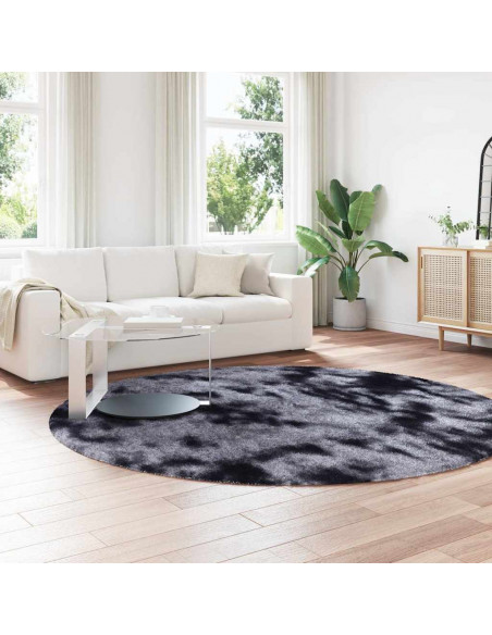 Tappeto Shaggy a Pelo Lungo NAVARRA Grigio Scuro 240x240 cm